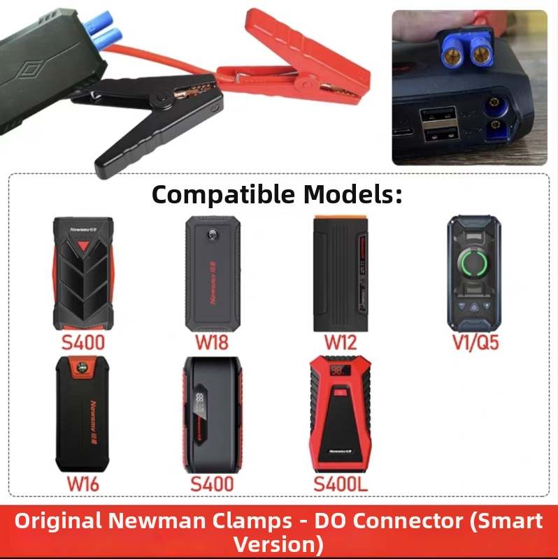 Auto ārkārtas iedarbināšanas klemmi, akumulatora pozitīvajam un negatīvajam polam, no plastmasas