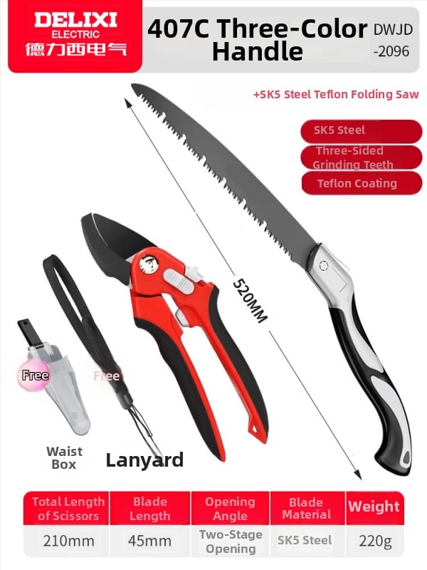 Delixi foarfecă de tăiat ramuri – puternică, pentru flori, ramuri și pomi fructiferi