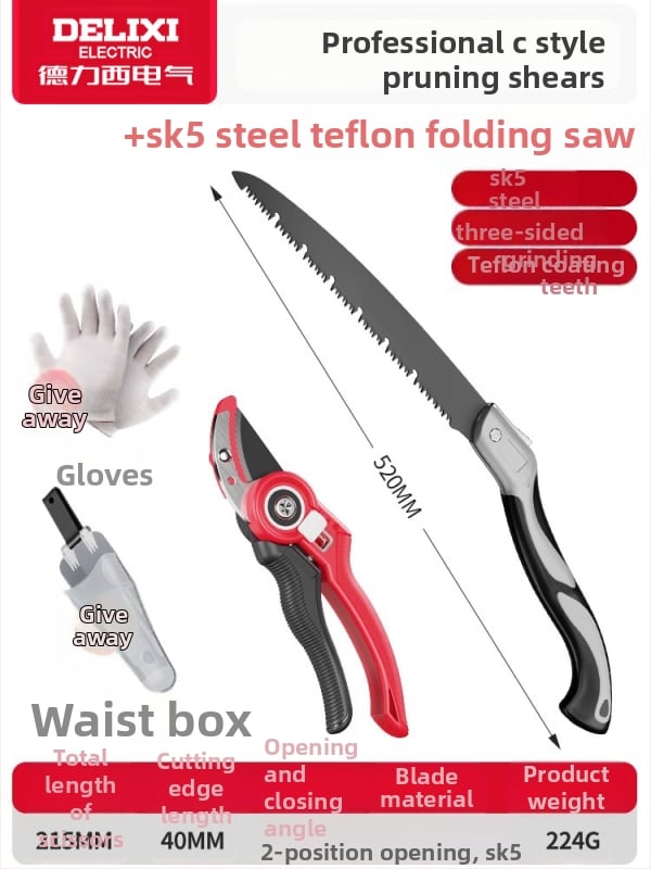 Delixi foarfecă de tăiat ramuri – puternică, pentru flori, ramuri și pomi fructiferi