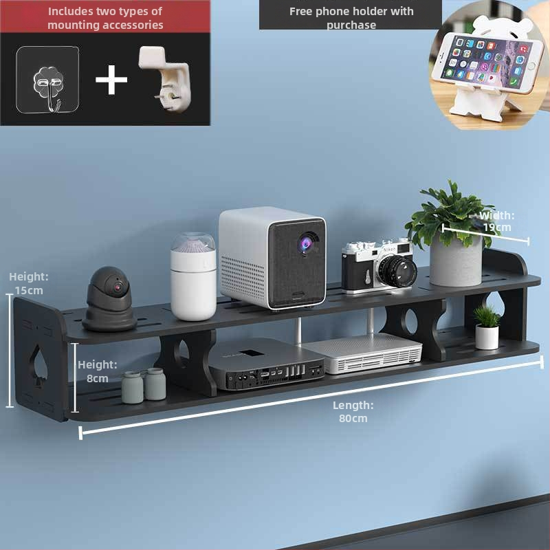 Стелаж за рутер и сет‑топ бокс – стенен монтаж, PVC, модел Uh, прост стил