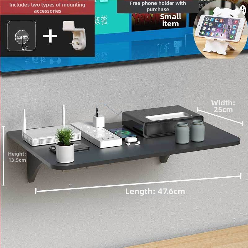 Стелаж за рутер и сет‑топ бокс – стенен монтаж, PVC, модел Uh, прост стил