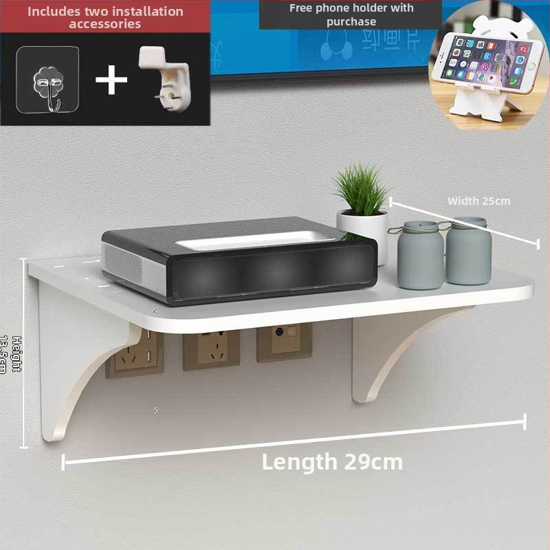 Стелаж за рутер и сет‑топ бокс – стенен монтаж, PVC, модел Uh, прост стил