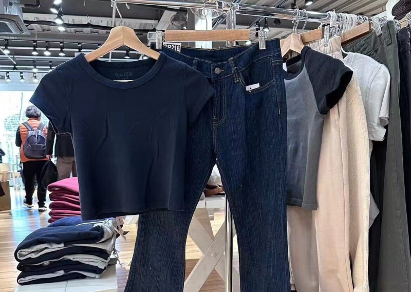 BM стил дамска памучна кроп топ с къс ръкав и кръгла яка, Slim fit