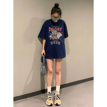 Тениска с къс ръкав, аниме принт, свободна кройка, памук 95%+, кръгла яка