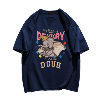 Тениска с къс ръкав, аниме принт, свободна кройка, памук 95%+, кръгла яка