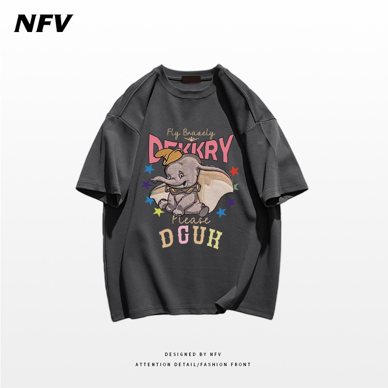 Тениска с къс ръкав, аниме принт, свободна кройка, памук 95%+, кръгла яка