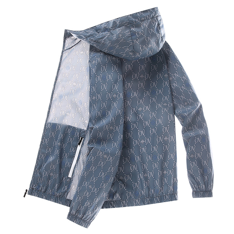 Jakna s kapuljom za zaštitu od sunca, casual ljetna, lagana corduroy tkanina, slobodan kroj, prednji zip