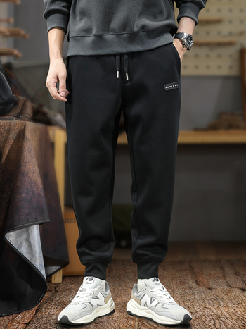 Férfi casual nadrág egyenes szabású, középmagasságú, hosszú (63,1% pamut)