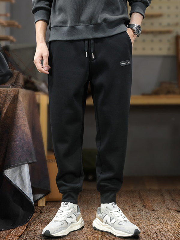 Férfi casual nadrág egyenes szabású, középmagasságú, hosszú (63,1% pamut)