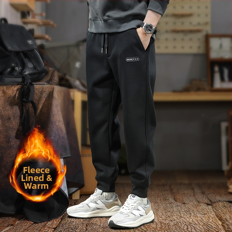 Crne muške jogger hlače, 2025 jesen, američki stil, casual nošenje