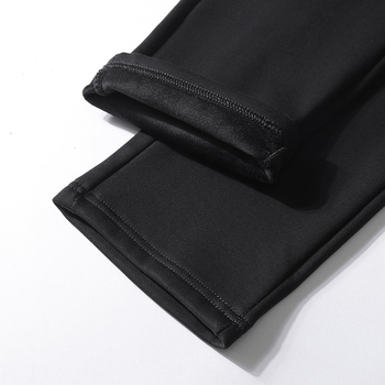 Ανδρικοί καθημερινοί παντελόνες με φλίς επένδυση, ίσια γραμμή, φερμουάρ, κυρίως νάιλον με ανάμειξη χημικών ίνών, ριγέ μοτίβο