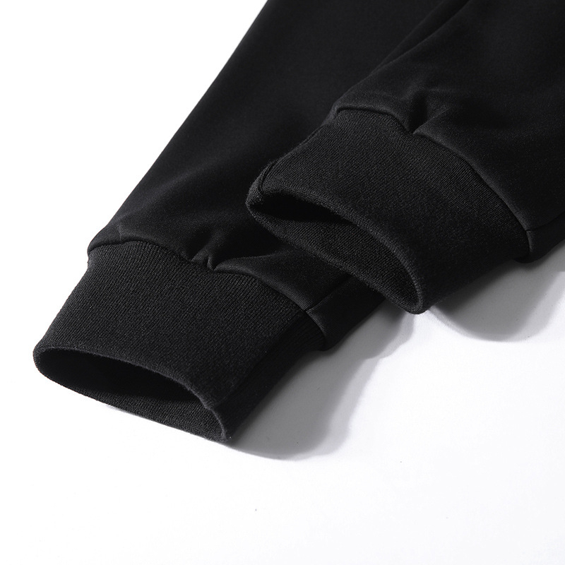 Ανδρικοί καθημερινοί παντελόνες με φλίς επένδυση, ίσια γραμμή, φερμουάρ, κυρίως νάιλον με ανάμειξη χημικών ίνών, ριγέ μοτίβο