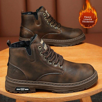 Vīriešu Martin zābaki – augsts tops, ikdienas stila, ūdensizturīgi, viegli un izturīgi, augšējā daļa no mikrošķiedras ādas un gumijas zole