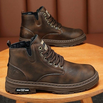 Vīriešu Martin zābaki – augsts tops, ikdienas stila, ūdensizturīgi, viegli un izturīgi, augšējā daļa no mikrošķiedras ādas un gumijas zole