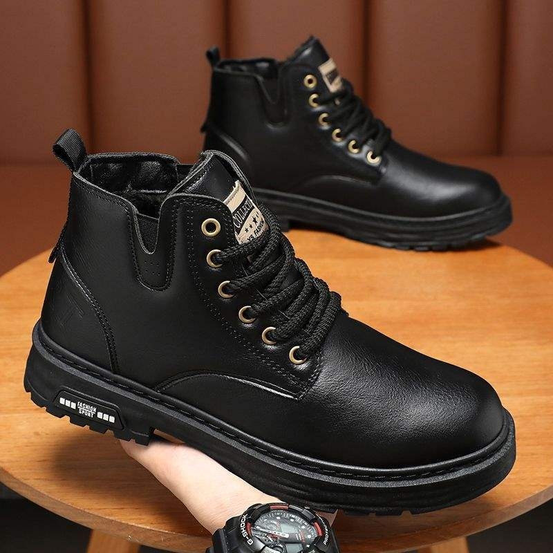 Vīriešu Martin zābaki – augsts tops, ikdienas stila, ūdensizturīgi, viegli un izturīgi, augšējā daļa no mikrošķiedras ādas un gumijas zole