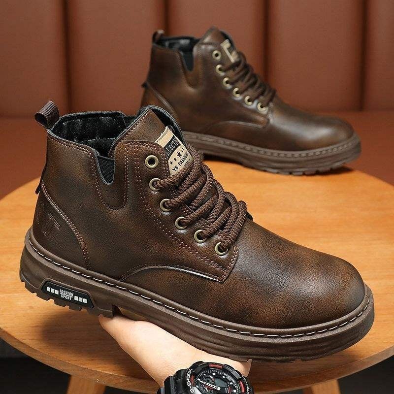 Vīriešu Martin zābaki – augsts tops, ikdienas stila, ūdensizturīgi, viegli un izturīgi, augšējā daļa no mikrošķiedras ādas un gumijas zole