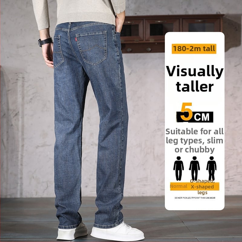 Ανδρικά τζιν από ντένιμ – επένδυση φλίς, μεσαίας μέσης, ίσια γραμμή, μικροελαστικότητα, φθινόπωρο 2025