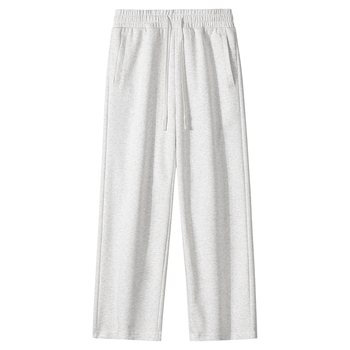 Uniszex pamut sportnadrág fleece béléses, középmagas derekú, laza egyenes szabás