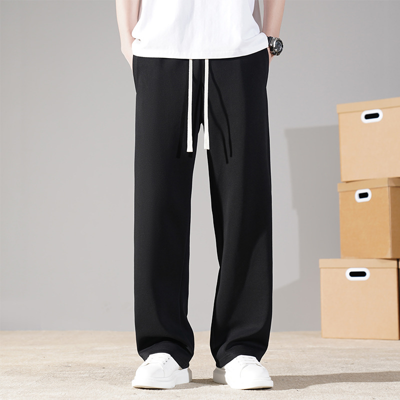 Uniszex pamut sportnadrág fleece béléses, középmagas derekú, laza egyenes szabás