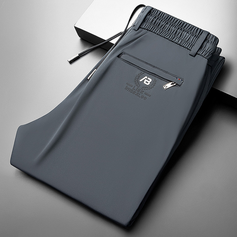 Férfiakkal casual egyenes nadrág – fleece béléssel, magas rugalmasságú anyag, négyirányú nyúlás, középső derék, őszi viselet