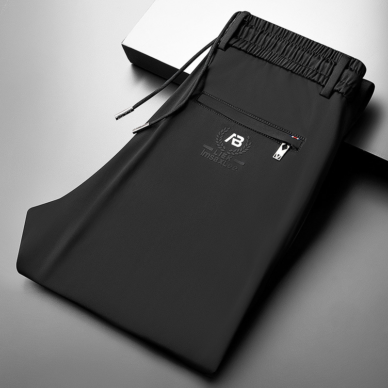 Férfiakkal casual egyenes nadrág – fleece béléssel, magas rugalmasságú anyag, négyirányú nyúlás, középső derék, őszi viselet