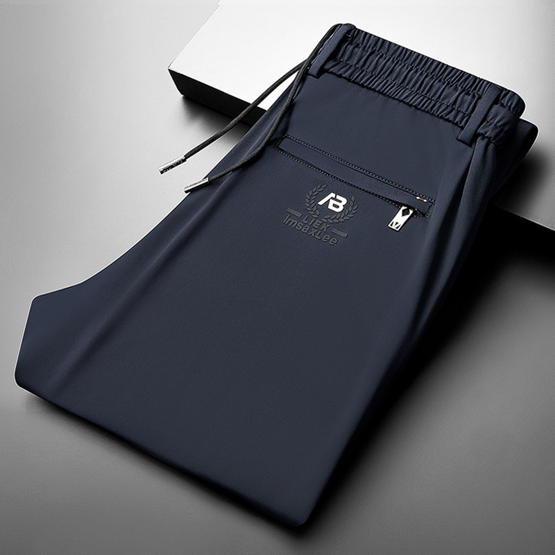 Férfiakkal casual egyenes nadrág – fleece béléssel, magas rugalmasságú anyag, négyirányú nyúlás, középső derék, őszi viselet