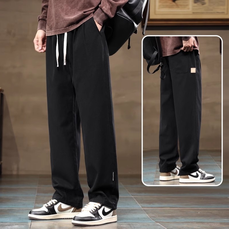 Férfi cargo nadrágok, laza egyenes szabás, 100% pamut, fleece-béléses vastagított téli változat, középmagas derekú, kötőzár