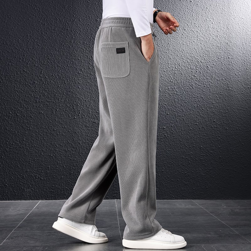 Meeste laiad püksid sügistalveks, chenillekangas, vööga, Hongkongi stiil