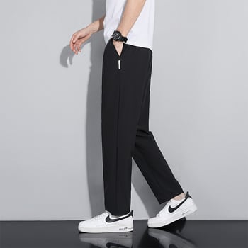 Férfi Ice Silk sportos, laza szabású nadrág, gyorsan száradó, kötőzáras zárás, lélegző poliészter, nyár