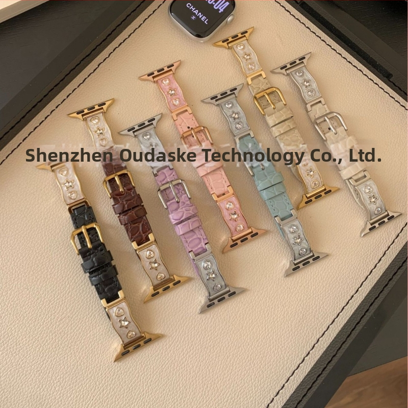 Naturaalse naha Apple Watch rihm, brändita, moekas stiil, ühildu Apple Watch Series 5–11 ja SE