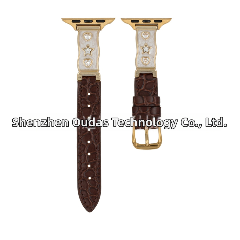 Ремък за Apple Watch от естествена кожа, без марка, моден стил, съвместим с Apple Watch серия 5–11 и SE