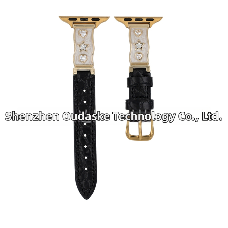 Naturaalse naha Apple Watch rihm, brändita, moekas stiil, ühildu Apple Watch Series 5–11 ja SE