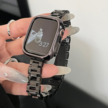 Kovový náramok pre Apple Watch, zapínanie na sponu, lesklý dizajn, módny štýl (Kompatibilné s Apple Watch; Kovový náramok; Zapínanie na sponu; Módny)