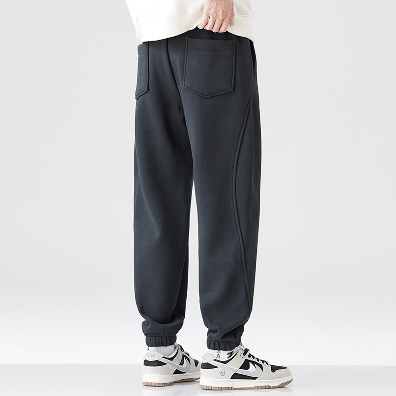 Meeste sportpüksid sirge lõikega, keskmine vöökoht, mikroelastsus, paks materjal