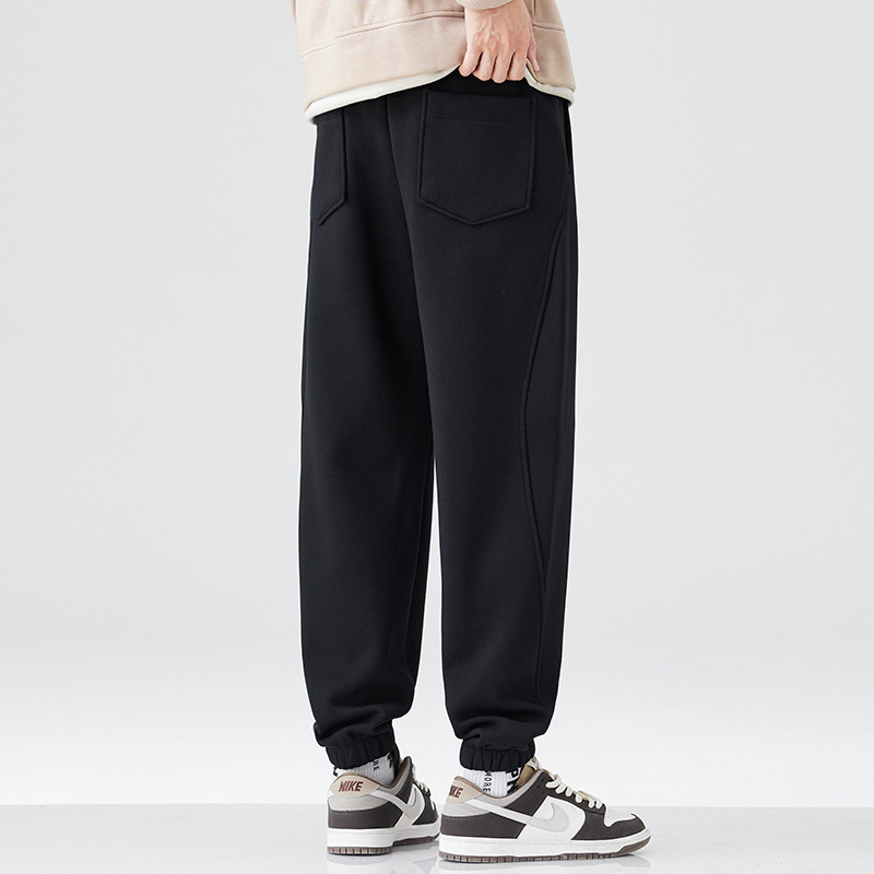 Meeste sportpüksid sirge lõikega, keskmine vöökoht, mikroelastsus, paks materjal