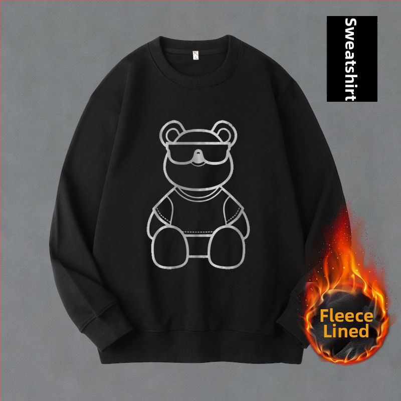 Vīriešu sporta komplekts no kokvilnas maisījuma ar flīsa oderi, pulovers un garās bikses, rudens-ziemas sezonai