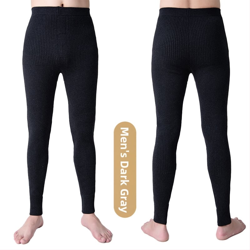 Unisex vunene hlače, visokoga pojasa, uski kroj, pletene prugaste, dvostruki sloj, srednja debljina, tople