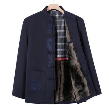 Väline ülerõivas keskealistele ja vanematele: pikkade varrukatega, seisav krae, talvine paks materjal, patch-taskud