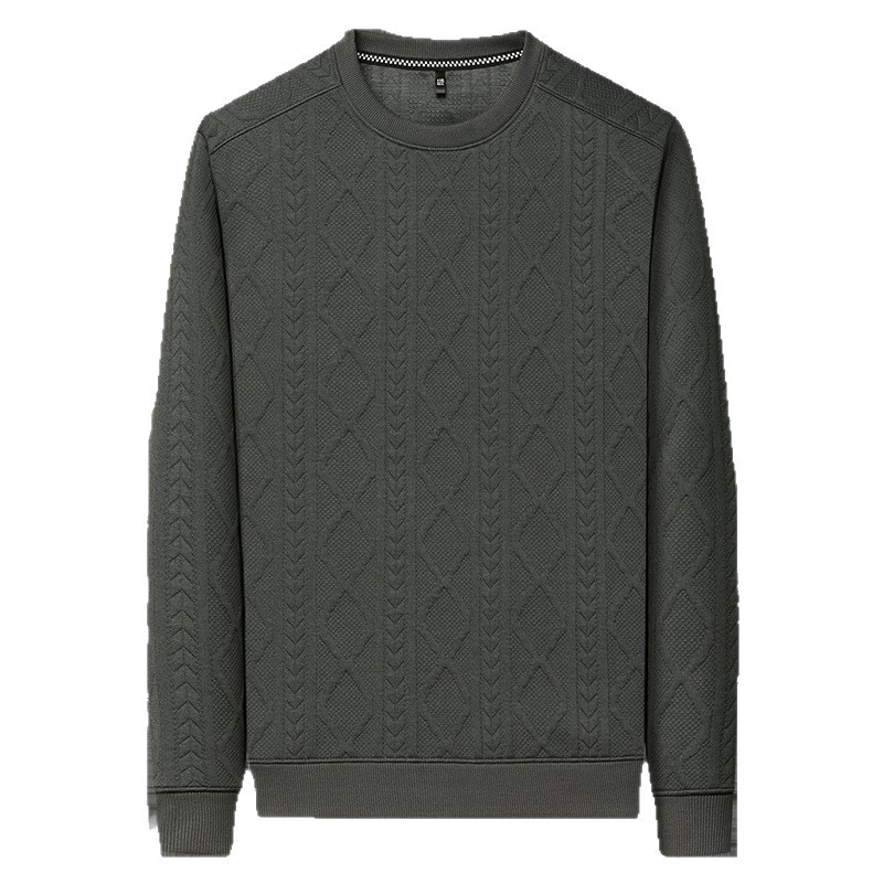 Ανδρικό μακρυμάνικο T-shirt με στρογγυλή λαιμό, για φθινόπωρο, στενή εφαρμογή, 85% πολυεστέρας