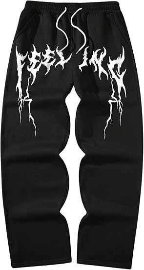 Casual fleece hlače, ravne krojenje, srednji pojas, zatvarač, Vinylon tkanina, otisnut uzorak, za proljeće i jesen