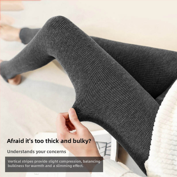 Sukpüksid fliisvoodriga, kõrge vöökohaga, puuvilla-elastaani segu, paksud ja soojad