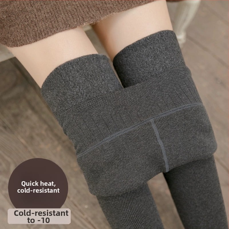 Sukpüksid fliisvoodriga, kõrge vöökohaga, puuvilla-elastaani segu, paksud ja soojad