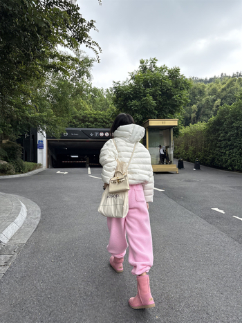 Flis jogger hlače s vezicama na manšetama, srednji pojas, debeli zimski stil, ležeran kroj, japansko-korejski stil za odmor