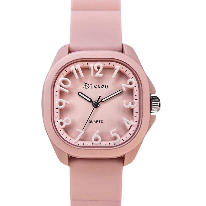 Unisex kvadratni sat, kvarcni mehanizam (Japan Seiko PC21), vodootpornost 30 m, kućište od PC-a, analogni prikaz