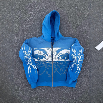 Ženski 3D print sa zipom hoodie-cardigan, kratka duljina, normalan kroj, dugi rukavi