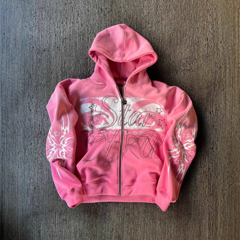 Ženski 3D print sa zipom hoodie-cardigan, kratka duljina, normalan kroj, dugi rukavi