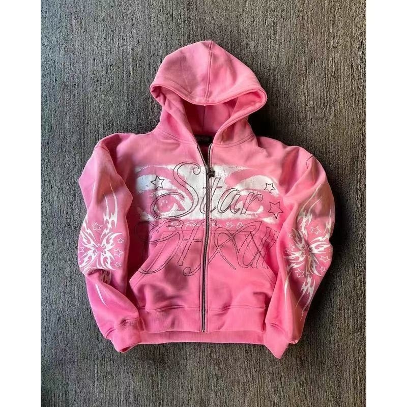 Ženski 3D print sa zipom hoodie-cardigan, kratka duljina, normalan kroj, dugi rukavi