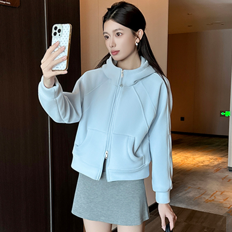 Дамски поларен кардиган с качулка и цип, oversize, Ori velvet полиестер/спандекс, есен 2025