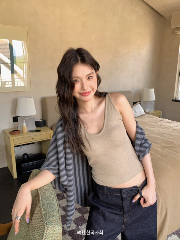 Vestă termică pentru femei, cupe integrate, stil coreean, viscoză, un singur strat, decolteu în V, 251-300 g/m²