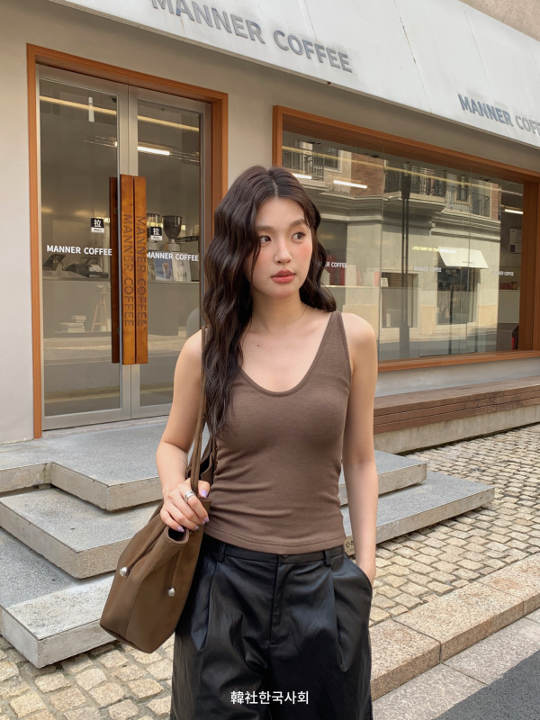 Vestă termică pentru femei, cupe integrate, stil coreean, viscoză, un singur strat, decolteu în V, 251-300 g/m²